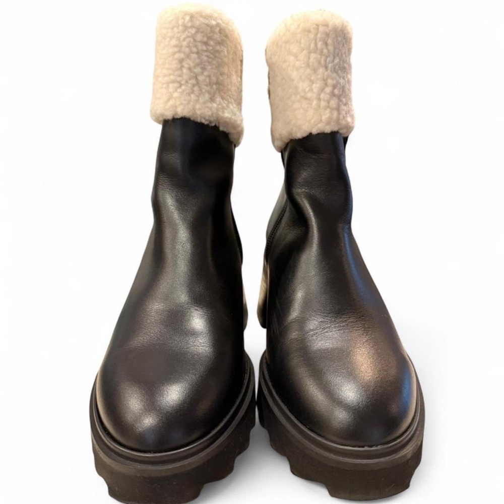 bobbies Aïko Italian Leather Healed Boot with Sherpa Cuff - Picture 7 of 11